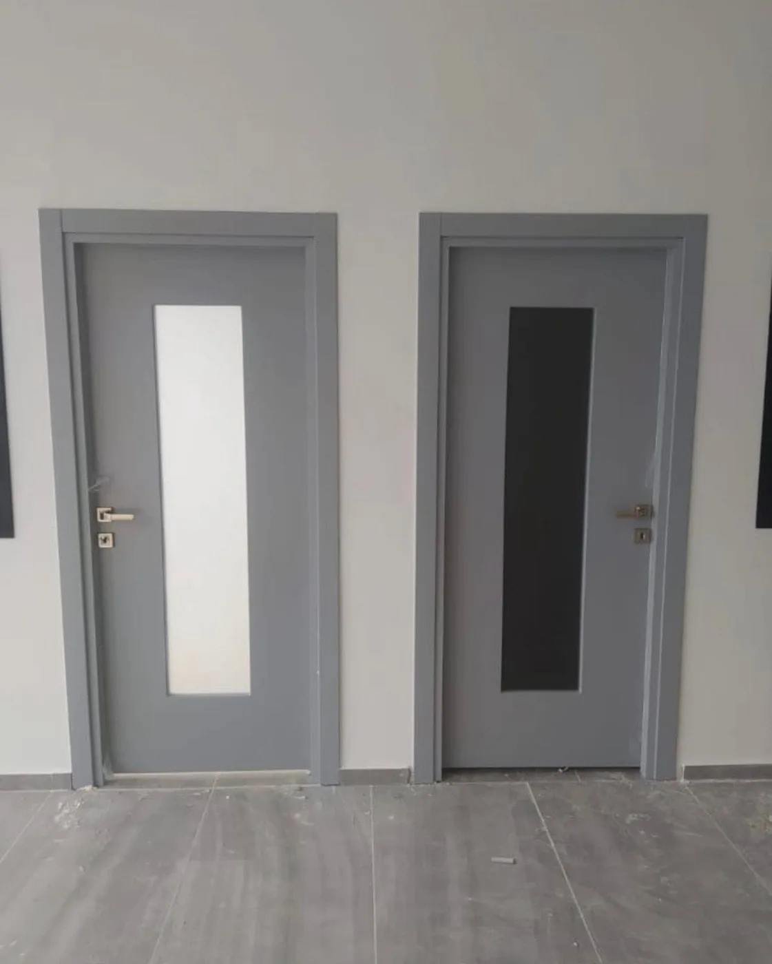 Gri renkli oda kapısı camlı modelleri