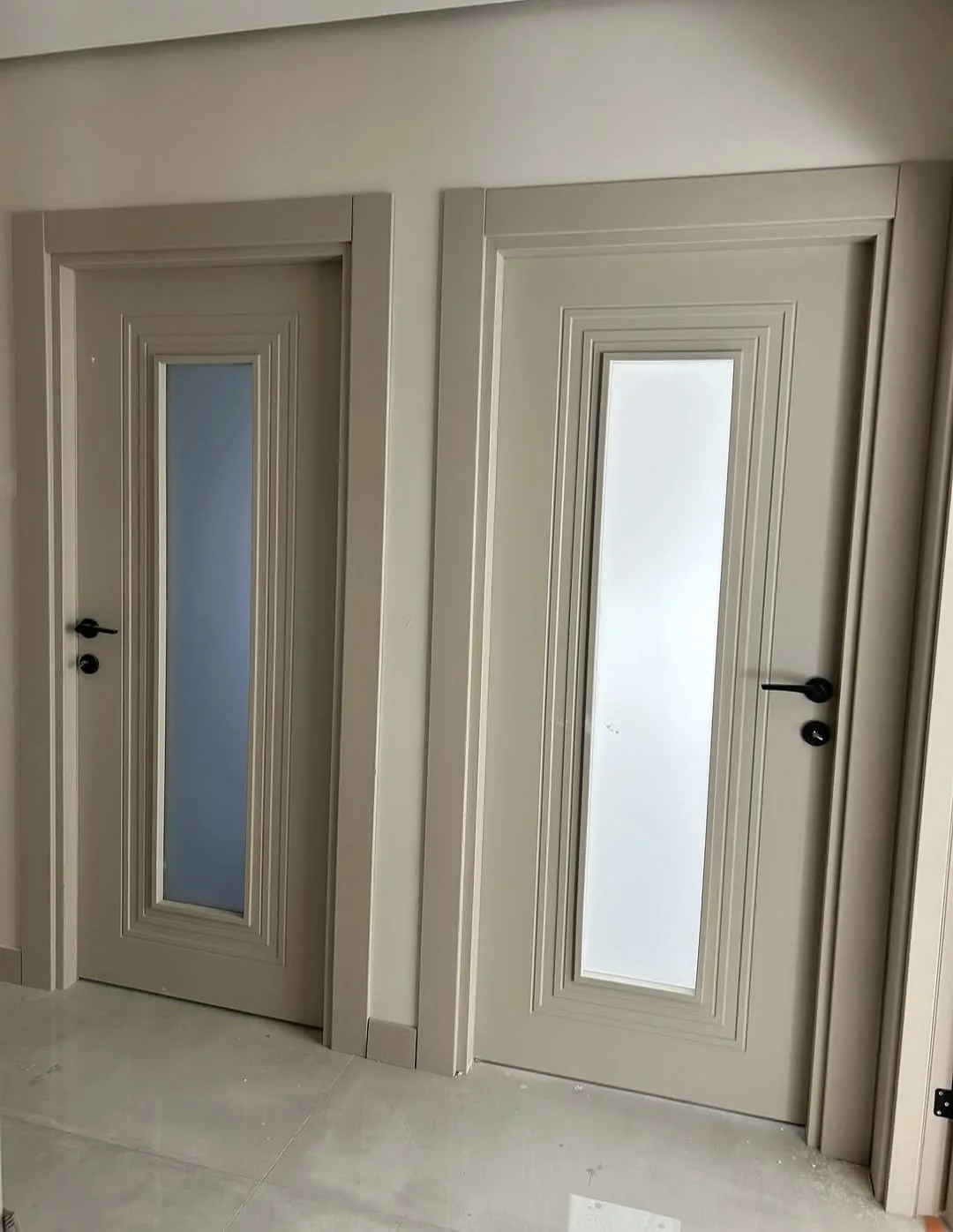 Lake krem renkli camlı iç oda kapısı